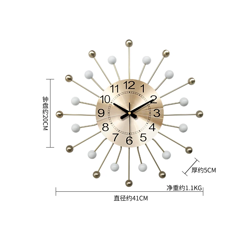 49cm Nordic clock wall clock modern design mute clock living room home fashion decorative quartz clock big clock on the wall - Цвет: J  4141cm