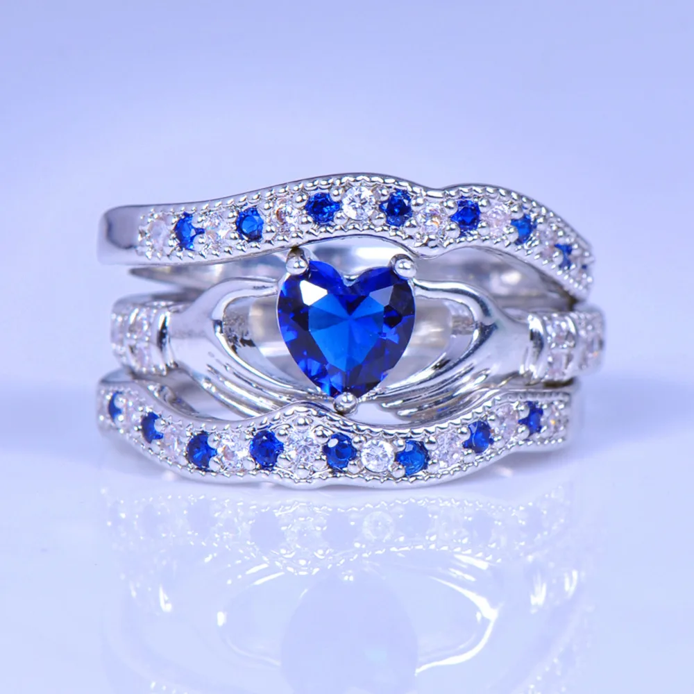 lose money sell brand blue heart women ring sets claddagh rings 925 silver bohemian wedding - Sell Wedding Ring lose money sell brand blue heart women ring sets claddagh rings 925 silver bohemian wedding - Sell Wedding Ring