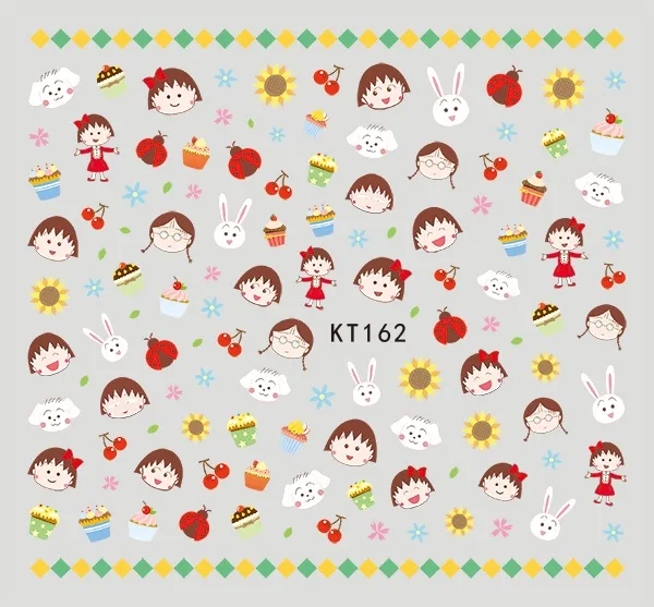 kt162 5sheet Новые 5 листов 15 видов детей девочек мультфильмов наклейки дизайн клейкий клей 3D наклейки Makep художественные украшения kt151-165 - Цвет: kt162 5sheet