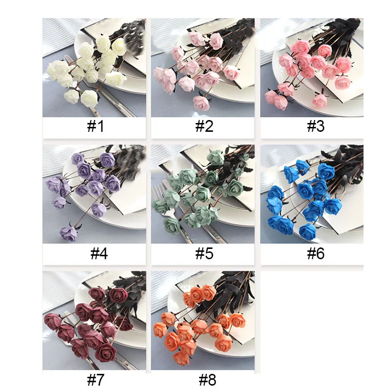 

New Wedding Decoration 15 Heads Artificial Simulation Rose Flowers Vs Silk Flowers Newly Artificiales Flower For Mariage Party