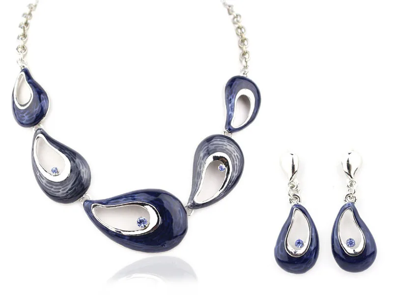 Classic High Quality Leaf Enamel Jewelry Set Alloy...