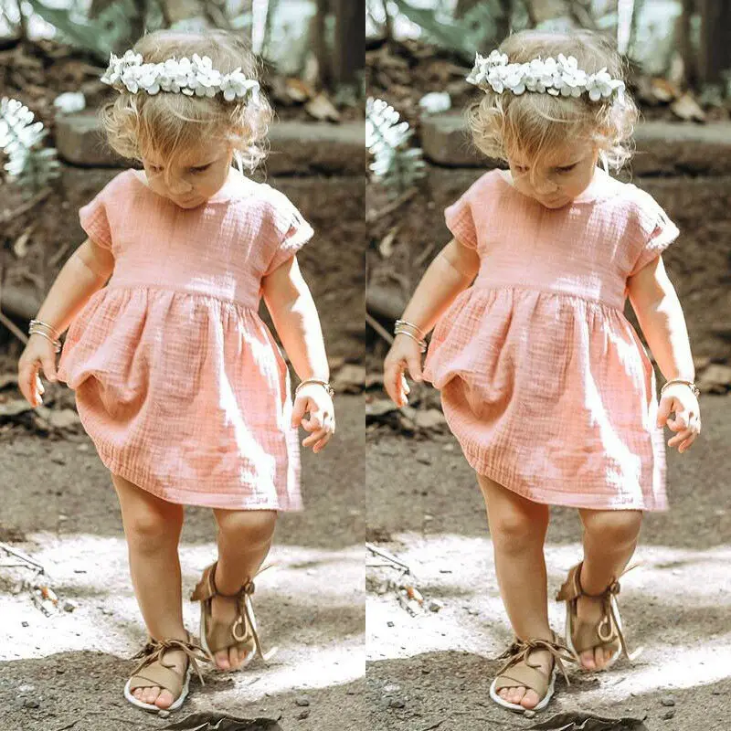 

Toddler Kids Baby Girls 1Y-6Y Ruffle Knee-Length Dresses Princess Tutu Dress Sundress