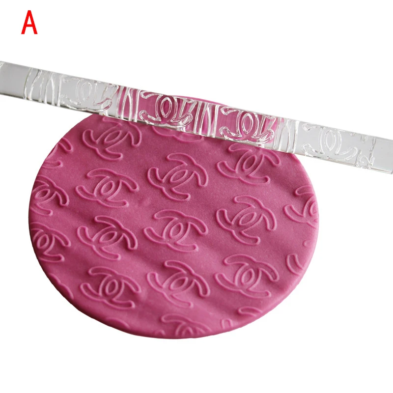 Non-stick X Letter Shaped Acrylic Embossed Rolling Pin 6 Styles Transparent Rolling Pin Cake Roller Decor Pastry Tools7