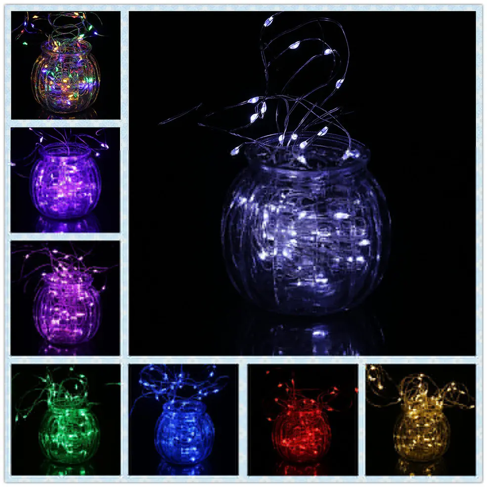 

5pcs Yellow 3M 30 LED String Light 3AA Battery Box With 8 Function Remote Control