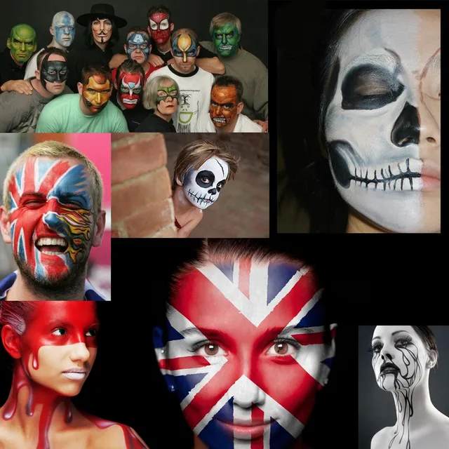IMAGIC 12 Colors Flash Tattoo Face Body Paint Oil Painting Art use in Halloween Party Fancy