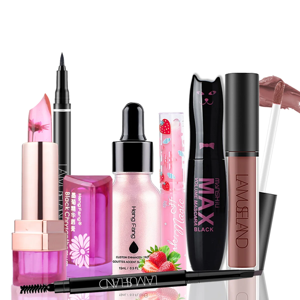 

LAMUSELAND Makeup Set Mascara+Lipstick+Eyeliner+Eyebrow pencil #JMSS03