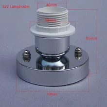 2 шт./лот E27 белый пластик Эдисона патроны с 100 мм круглая металлическая основа и кабель для коридор балкон патрон