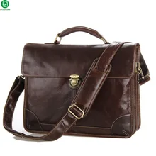 14 “echtes leder männer handtaschen England Stil wirklich rindsleder männer schulter messenger taschen aktentasche männer crossbody laptop-tasche