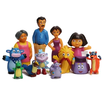 

12pcs/set Anime Cartoon Dora PVC action Figures Toys Dora the Explorer Children Kids Toys for children birthday Dolls Gifts