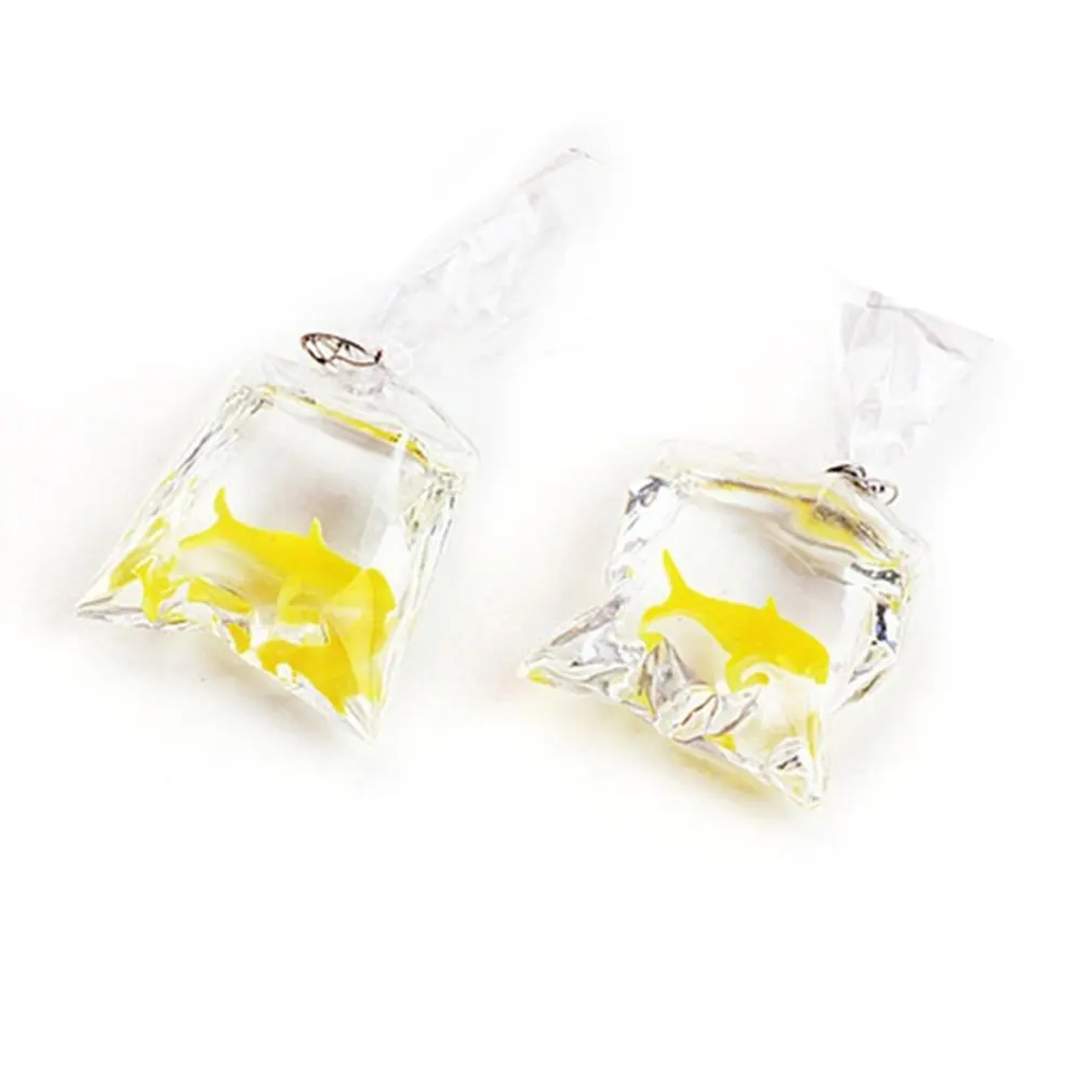 Модный необычный, прозрачный, конфеты Золотая рыбка женские серьги кальмар серьги из полимеров ювелирные изделия для ушей - Metal Color: 02
