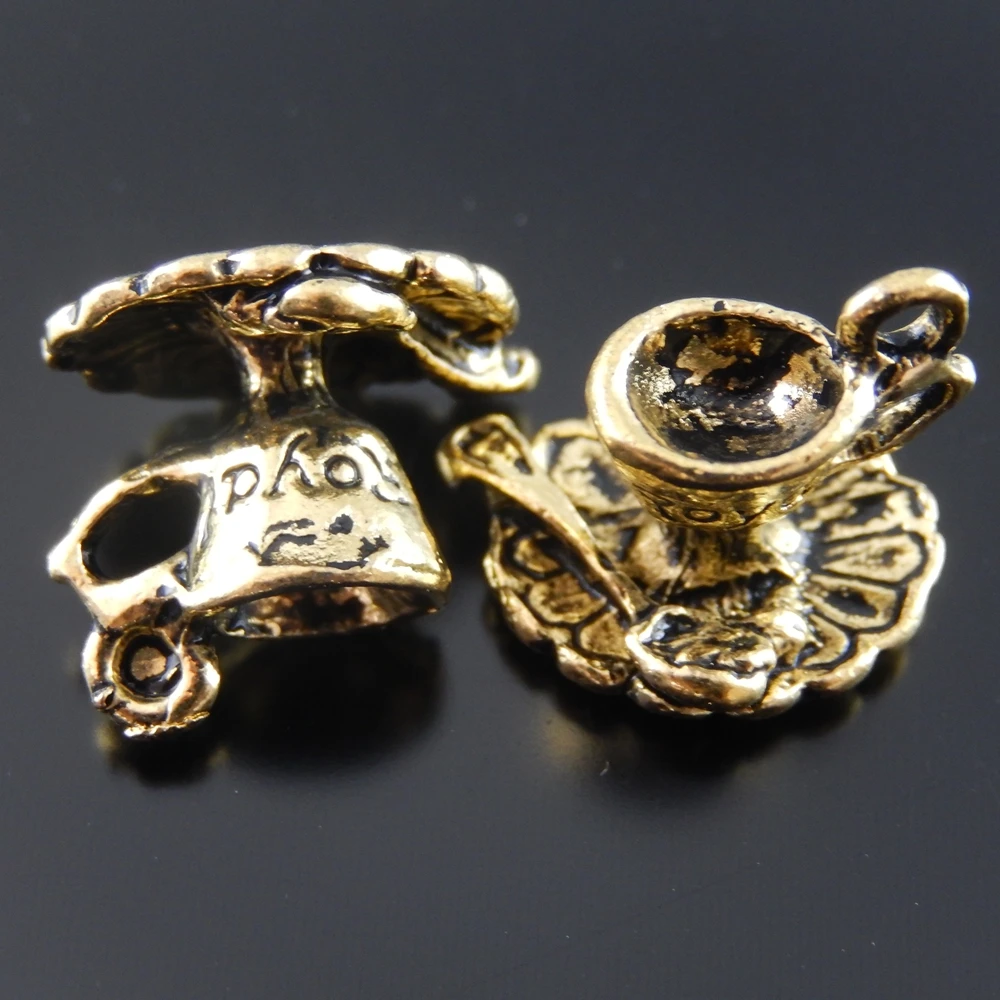 25pcs Antique Bronze Alloy Mini Kettle Pot Shaped Pendants Charms Jewelry Making