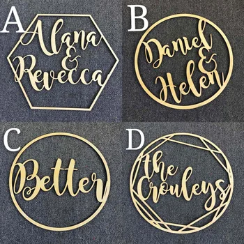 

Personalized Wedding Sign Hoop Style Name Wood decor, Mr and Mrs wedding sign Hoop Decor, photo Prop Wall Sign For Bride & Groom