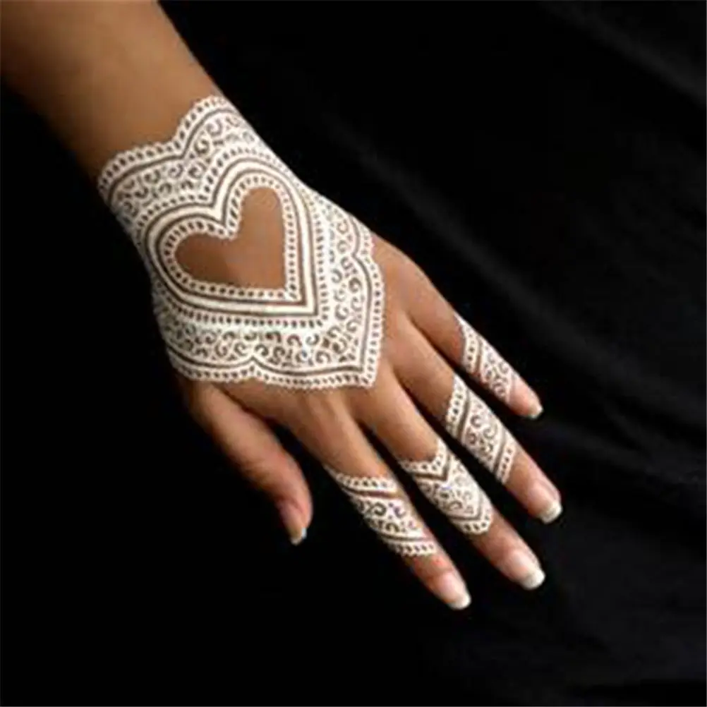 Белый тюбик хны Mehendi временные краски для татуировки картина тела Искусство Akvagrim хна инструмент татуировки подарок 1 шт 3 трафареты для тату