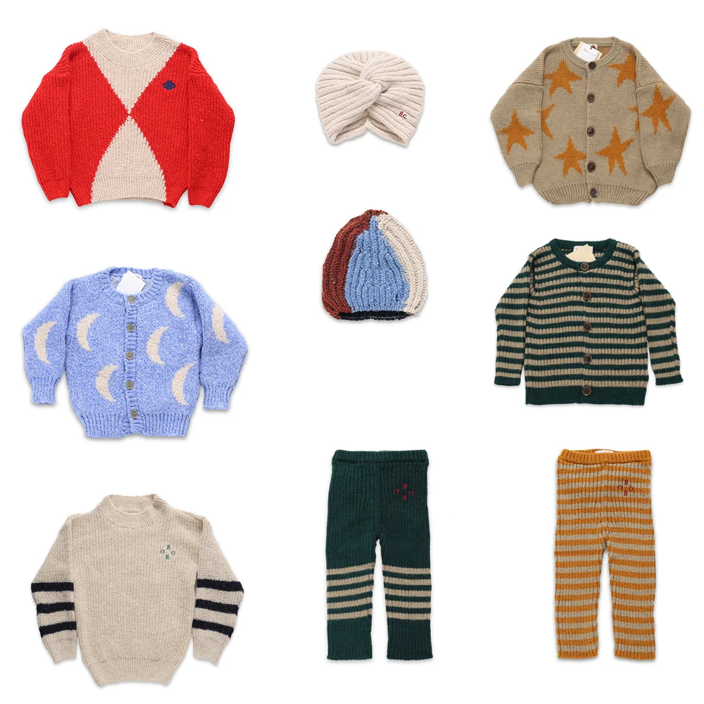 

BC Kids Knitted Sweater Pants Stuff Volcano Jacquard New Baby Boys Knitwear Long Sleeve T-shirt Girls Jumper Sweaters Clothes