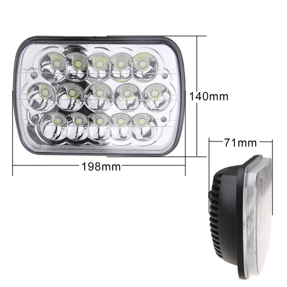 FADUIES 5 x 7 7x6 Inch Rectangular LED Headlight Replacement H6054 H5054 H6054LL 69822 For Jeep Cherokee XJ Truck 4X4 Offroad (11)