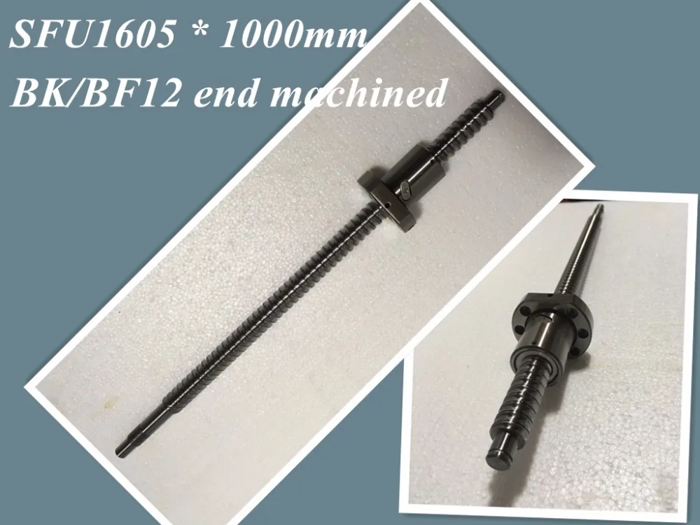 

3pcs ball screw RM1605 1000mm+3pcs SFU1605 ball nut cnc part standard end machined for BK/BF12