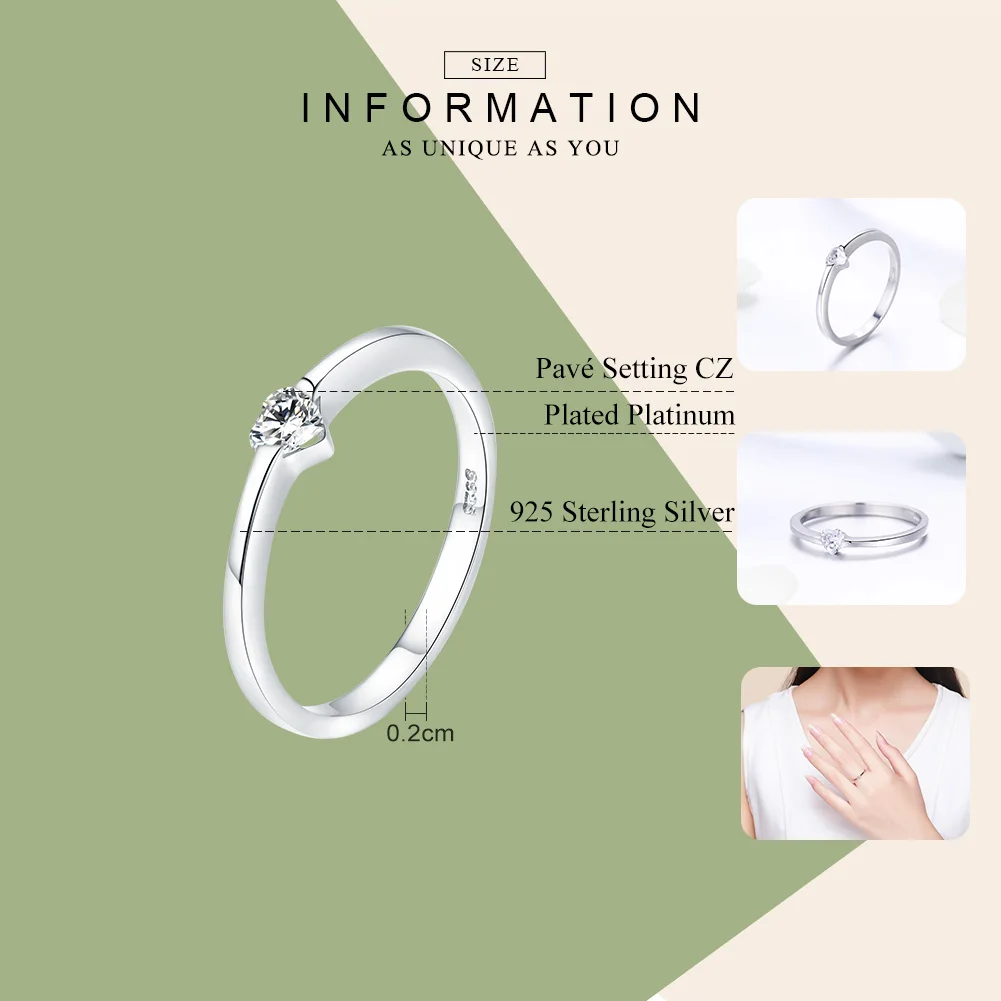 925 Sterling Silver Luminous Finger Ring Simple Heart Wedding Rings Women Wedding Engagement Jewelry SCR450 Silver Ring Wedding Rings Finger Rings Womens Ring Jewelry Rings Ring Jewelry