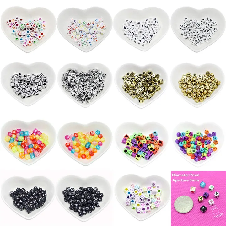3  100pcs Mixed Letter Beads Charms Bracelet Jewelry Marking Square Alphabet Star Month Beads Necklace Diy Jewelry Accessories