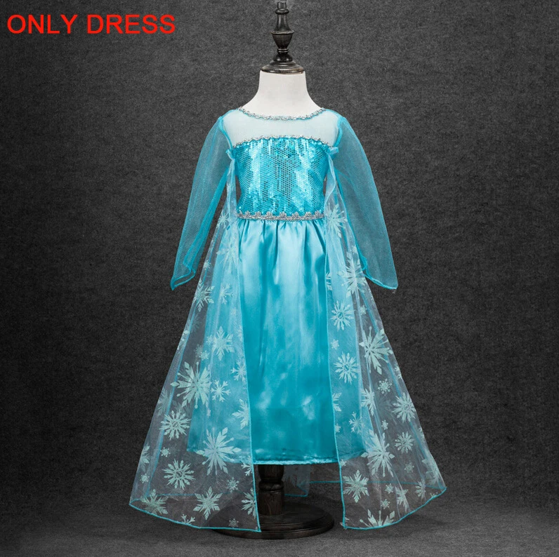 Snow Queen Princess Anna Elsa Dress for Girls Frozen Elsa Dresses Kids Little Girls Clothes Party Wedding Cosplay Dress Vestiods