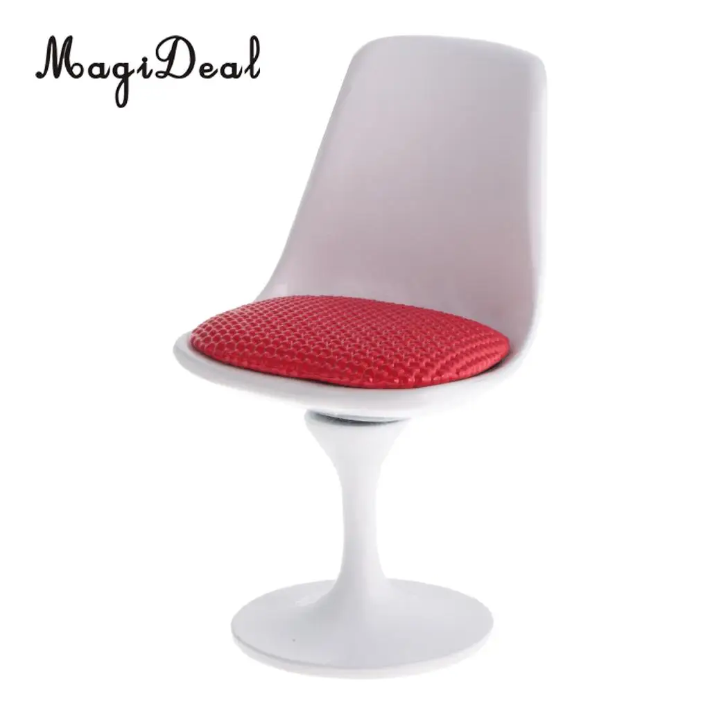 

MagiDeal 1Pc 1:12 Dollhouse Miniature Tulip Chair Swivel Turning Chair for Livingroom Bedroom Garden Acc Child Furniture Toy