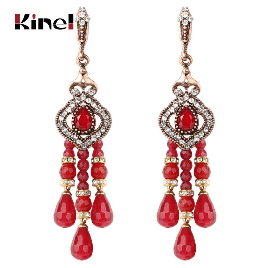 Женские серьги кисточки с натуральным камнем под старину|stone tassel earrings|tassel earringstassel