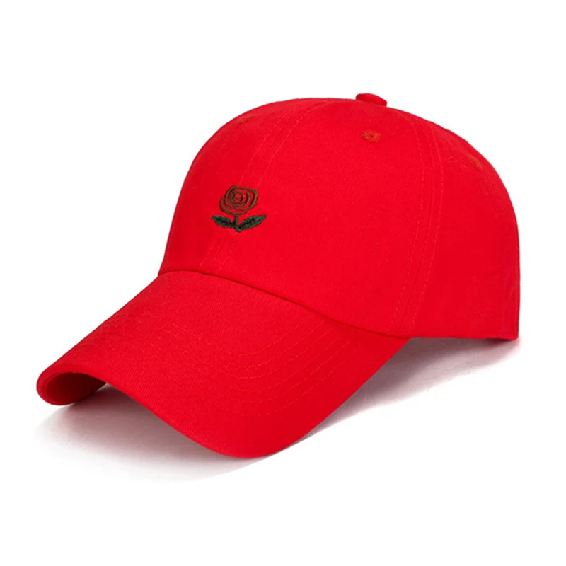 Women Men Rose Embroidered Baseball Cap Unisex Solid Flower Pattern Hat Male Female Fashion Adjustable Cotton Casual Caps CP0049 (6)