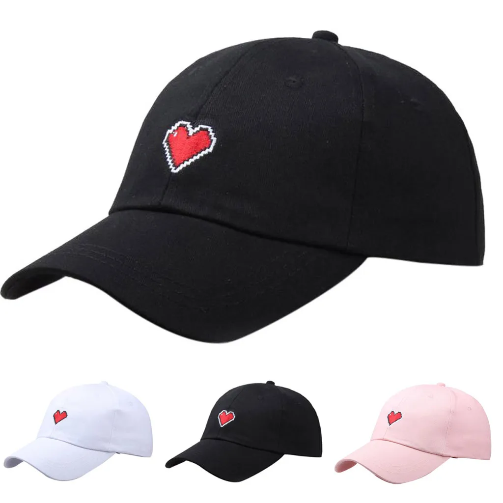 

Unisex Love Embroidery Baseball Cap bone Men Women Snapback KPOP Caps Flipper Heart Love Sun visor Truck Hat gorras
