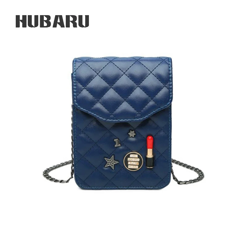 HUBARU Women Small Crossbody Bag Chains Belt Fashion Plaid &amp Badge Design Simple Flap Hasp Female Mini Messenger Girls | Багаж и сумки