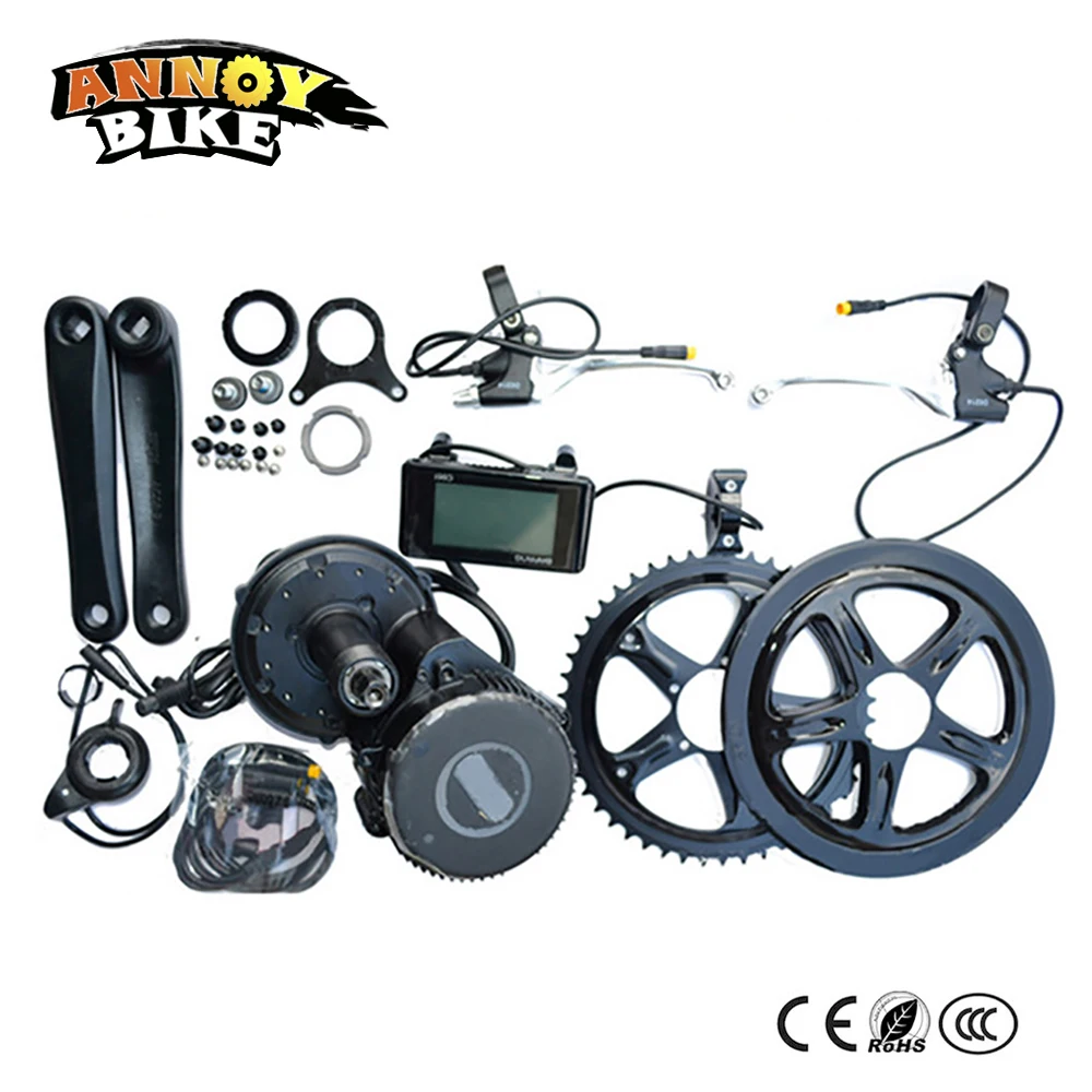 

Free shipping bafang BBS02 crank drive motor kits 48v 750W electric bicycle motor electric bike conversion kit