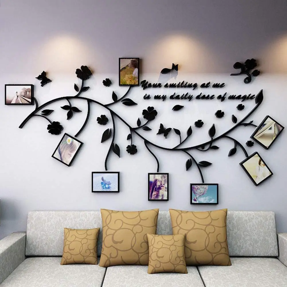 

Home Decor 3D Acrylic Wall Sticker Tree Picture Photo Frame Wall Decal DIY Art Poster Decoration Sticker Waterproof Wall Sticker