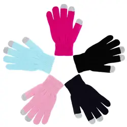 Для женщин Для мужчин перчатки Touch сенсорный экран перчатки Мягкий хлопок трикотажные Зимние перчатки теплые Smart для всех телефонов Guantes Mujer