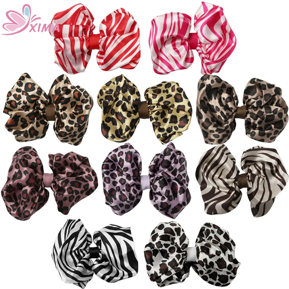 

1PC Retail 3.5''Zebra And Leopard Pattern Printed Leopard Bows with Clip Boutique Hairpins for Kids Hairgrips Hair Accessories
