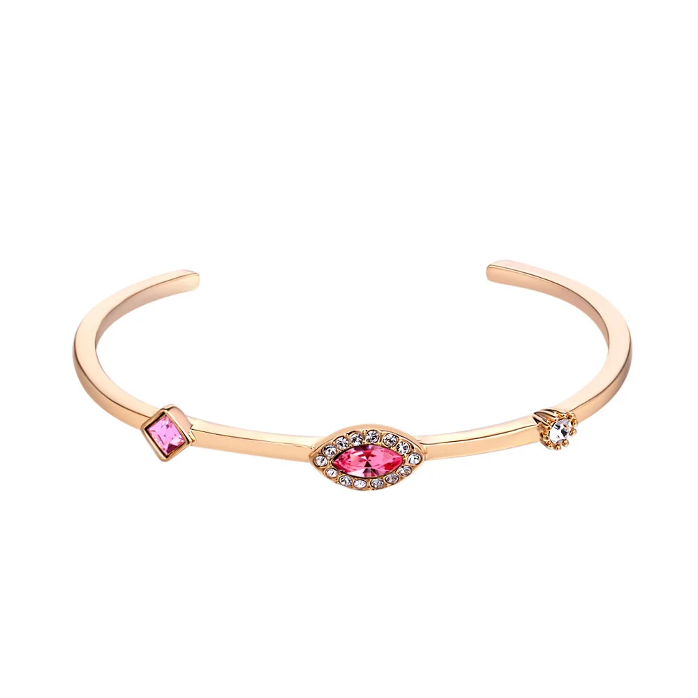 Горячая Новая мода Кристалл от Swarovski Регулируемый кристаллический билезик размер браслета-манжеты браслет, женская бижутерия подарок Mujer Pulseras - Окраска металла: 7