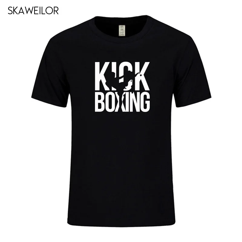 Kick Boxinger MMA мужская футболка хлопковые летние футболки с коротким рукавом для мужчин хип-хоп Уличная одежда крутые топы высокого качества - Цвет: Black