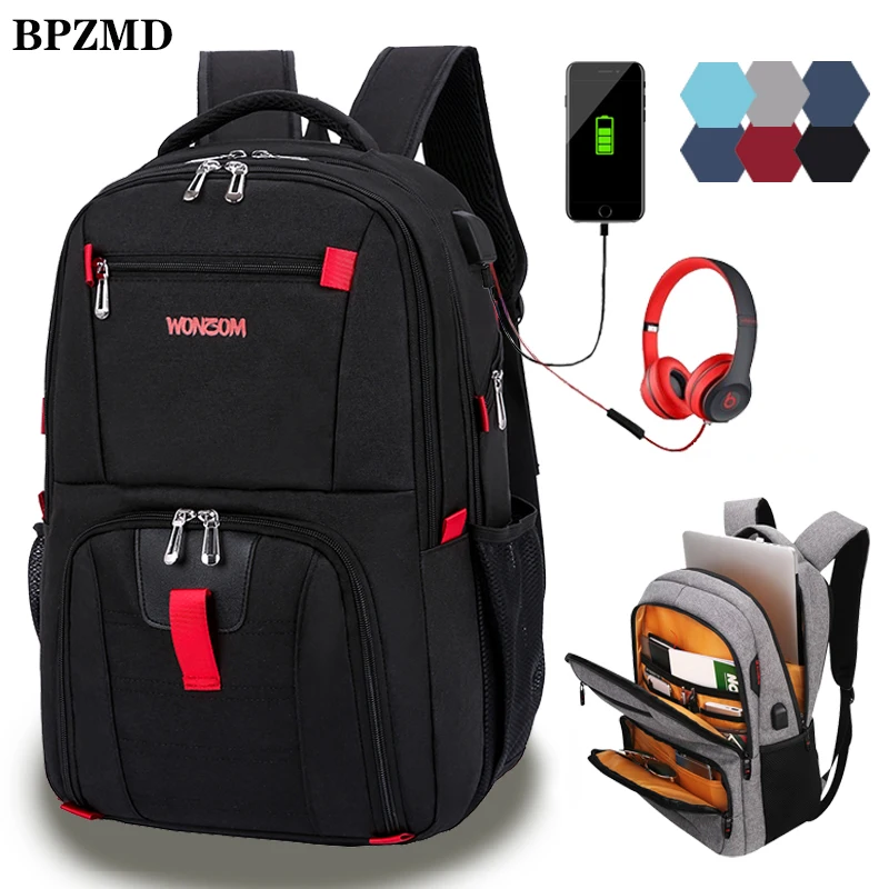 

BPZMD High Quality Men USB Charging Waterproof Travel Bag Swiss Backpack Laptop Backpack Women Rucksack Male School Bag mochila
