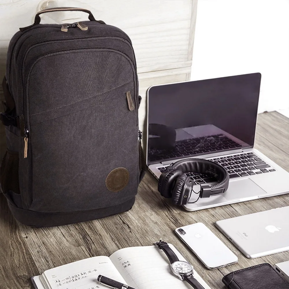 New Fashion Men's Backpack Vintage Canvas Bagpack School Bag Outdoor Travel Bags Large Capacity Travel Laptop Backpacks Mochila (7)
