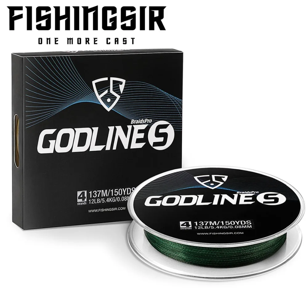 Рыболовная леска FISHINGSIR GODLINE S PE плетеная 137 м 4 пряди 7 10 15 20 30 40 50 фунтов