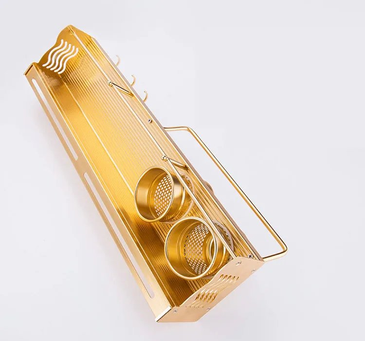 Настенный держатель для кухонной полки из нержавеющей стали золотого цвета, металлический подвесной кухонный стеллаж для хранения посуды