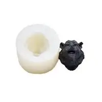 3D Силиконовая Форма Геометрия Медведь Тигр лошадь Бегемот голова слона ароматерапия автомобиля дисплей свеча гипса плесень украшения торта - Цвет: E