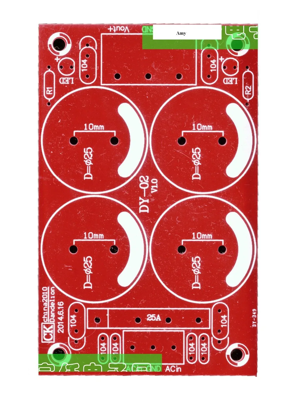 10 шт./лот [PCB пустая панель] Положительный и отрицательный напряжение, двойной мощность, усилитель мощности, аудио выпрямитель, фильтр, мощность доска