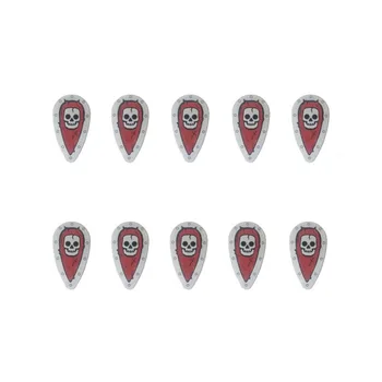 

10pcs Printed Skeleton Shield Phantom Ninja Vest Weapon King Dragon Castle Knight crash helmet building block brick Size 3*1.5cm