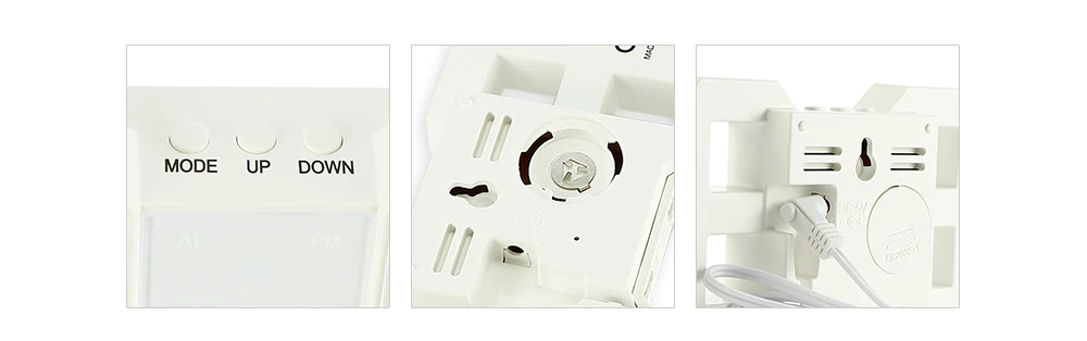3D LED Digital Alarm Clocks 24 / 12 Hours Display 3 Brightness Levels Dimmable Nightlight Snooze Function for Home Kitchen Office
