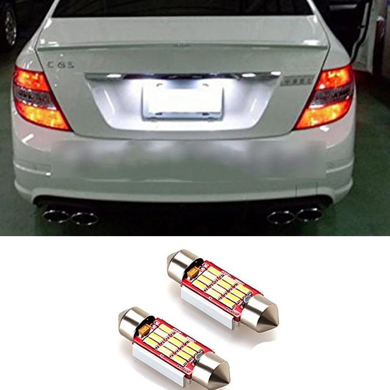 2x Canbus C5W 36mm White Car LED License Number Plate Light Interior