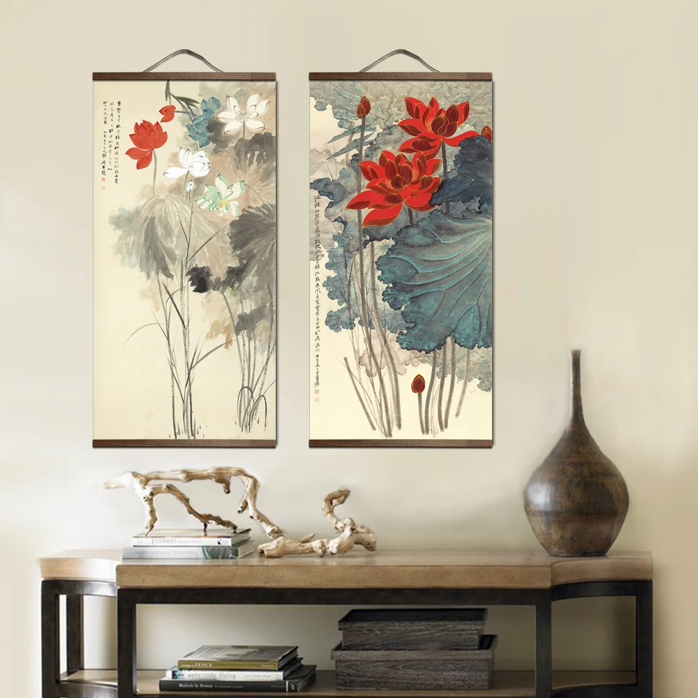 HTB1PR3Lfr1YBuNjSszhq6AUsFXaw Japanese Ukiyoe for HD canvas poster wall pictures for living room decoration painting wall art with solid wood hanging scroll