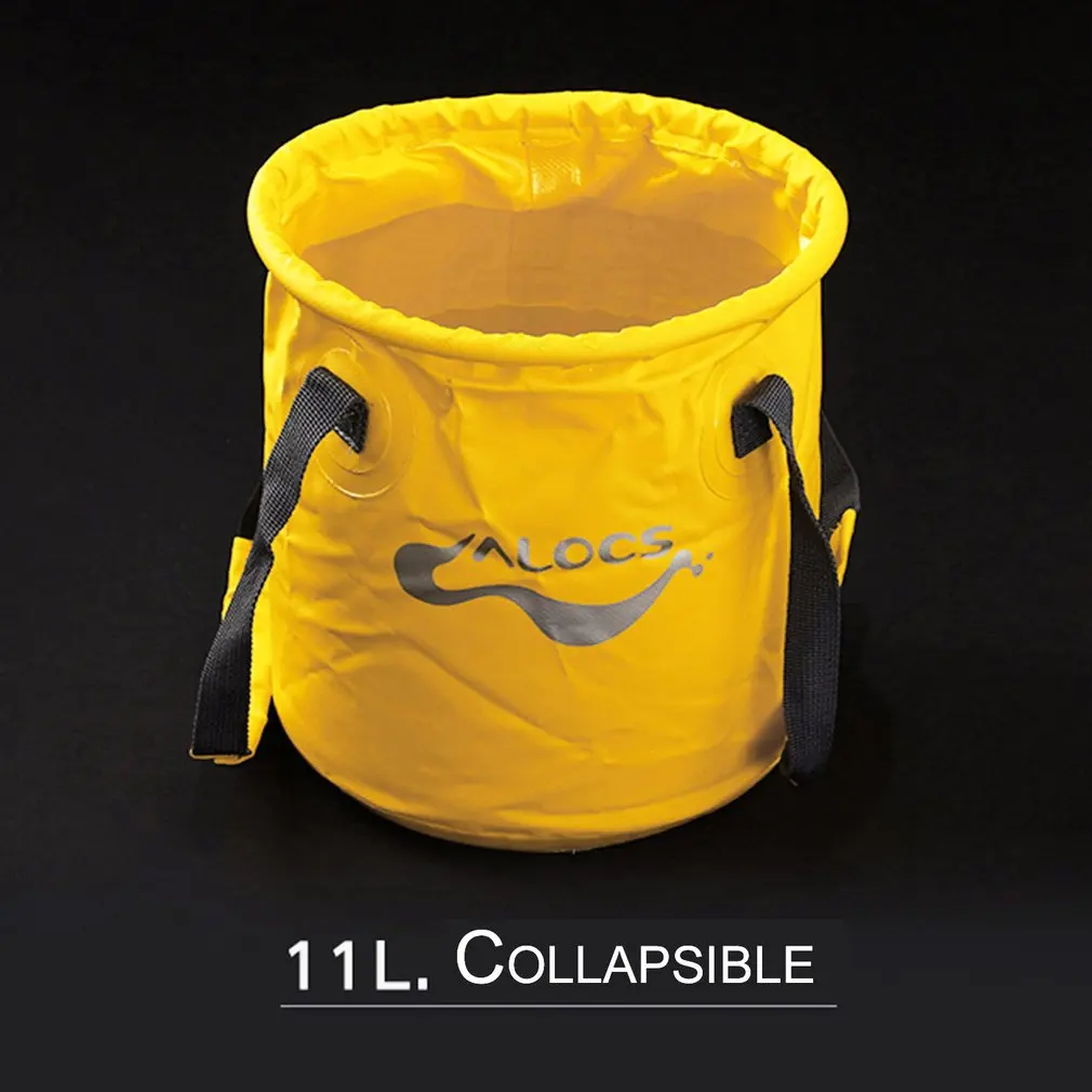 Alocs 11L plegable al aire libre cubo de agua portátil soporte plegable de pesca barril de almacenamiento de alimentos Camping senderismo bolso nuevo