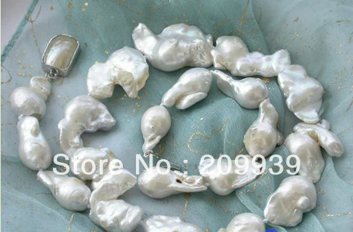 

huij 002804 22MM WHITE DRIP KESHI REBORN PEARL NECKLACE MABE