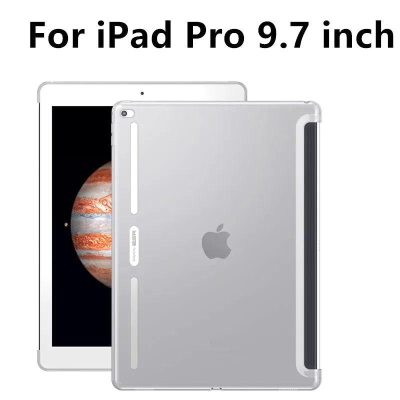 Ультратонкий чехол для iPad Pro 12,9 дюйма для iPad Pro 9,7 дюйма, тонкий ТПУ бампер, угловая задняя крышка с пленкой, стилус, планшет - Цвет: White 9point7 inch