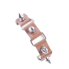 6 шт. унисекс панк Спайк Заклёпки кожаный ремень браслет Напульсники