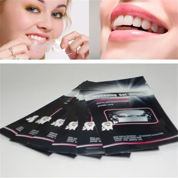 

(14 pouches/ lot ) Free Shipping 28pc 6% Hydrogen Peroxide Teeth Whitening Strips 14 Applications, Double Elastic Gel Strips