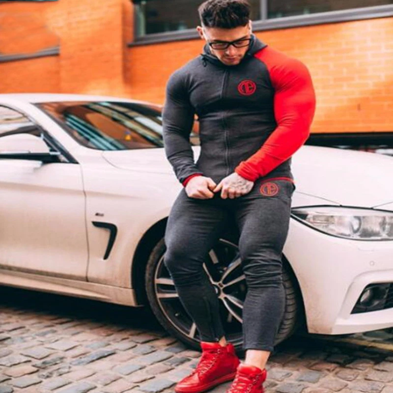 

2018 New Fashion Winter Men Set Sporting Suit Hooded Jacket+Pant Sportswear Thick Sweatsuit Set Tracksuit For Men M-XXL